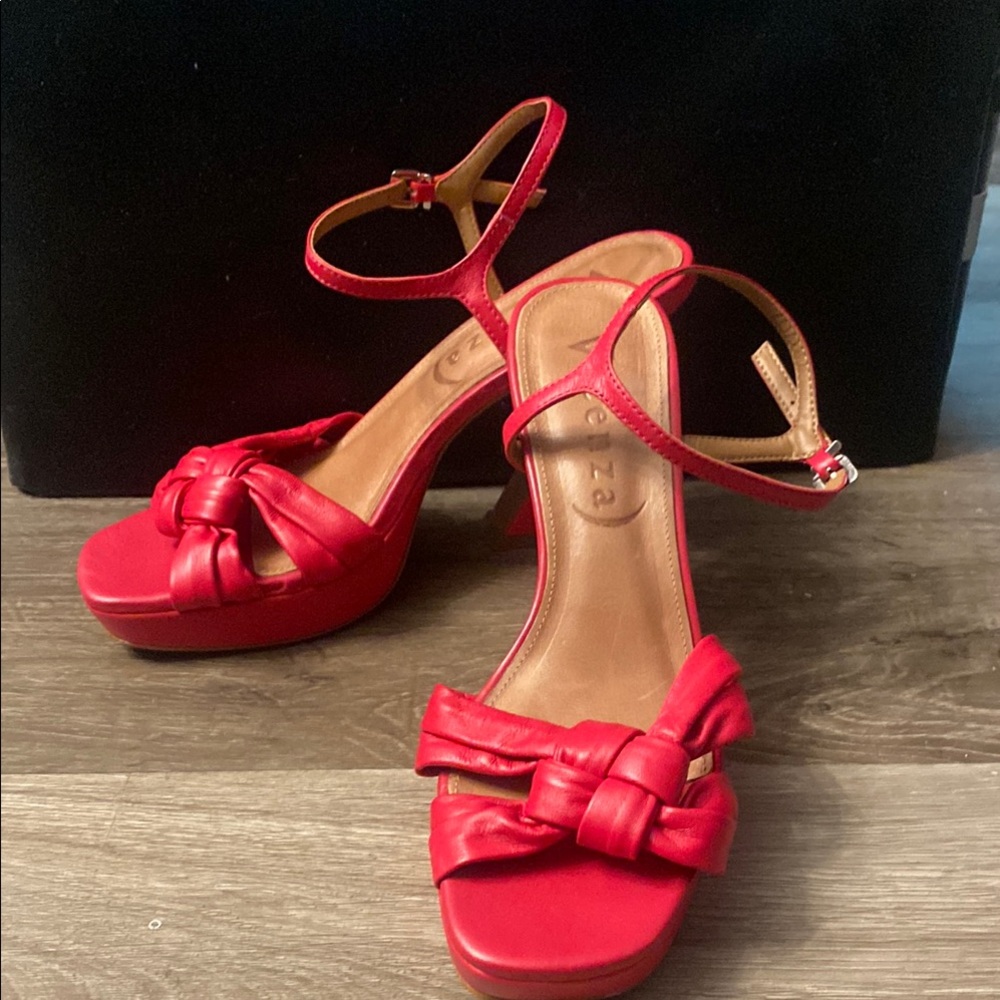 NWOT: Hot pink (fuchsia) High Heel Sandals with Ankle Straps